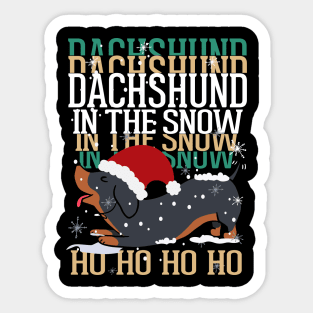 Dachshund in the snow Ho Ho Ho Ho Sticker